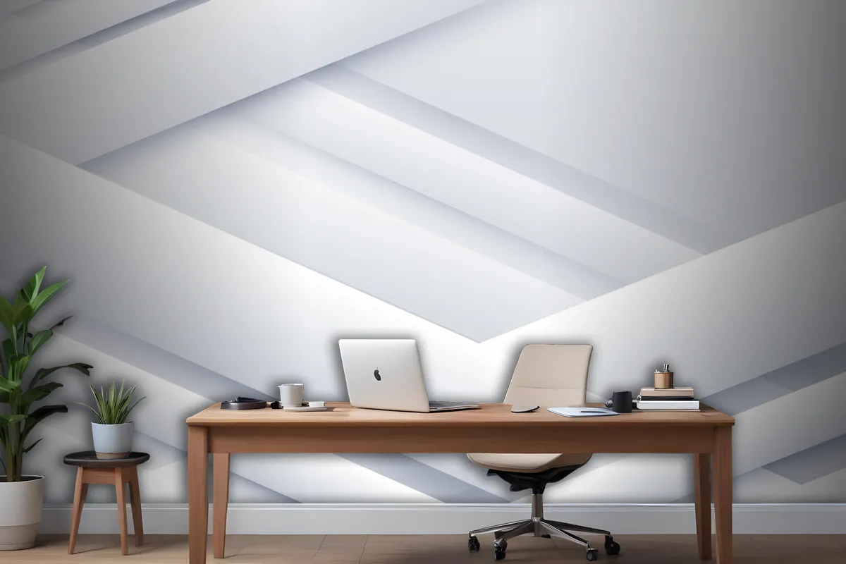 Paper Style White Monochrome Wallpaper Mural