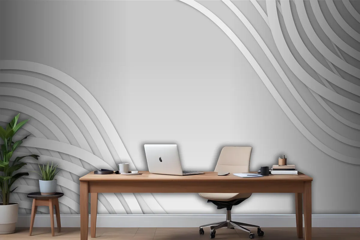 Paper Style White Monochrome Background Wallpaper Mural