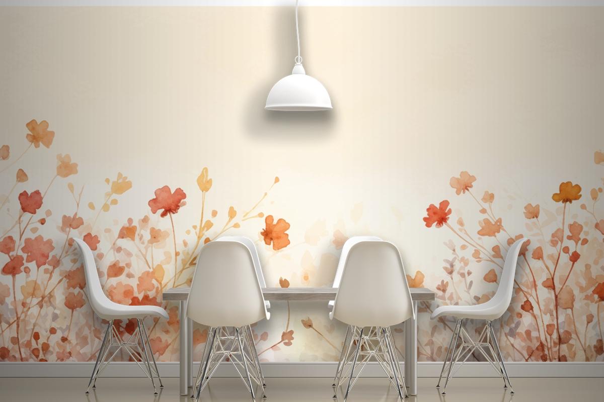 Watercolor Frame Autumn Leaves Background Wallpaper Mural