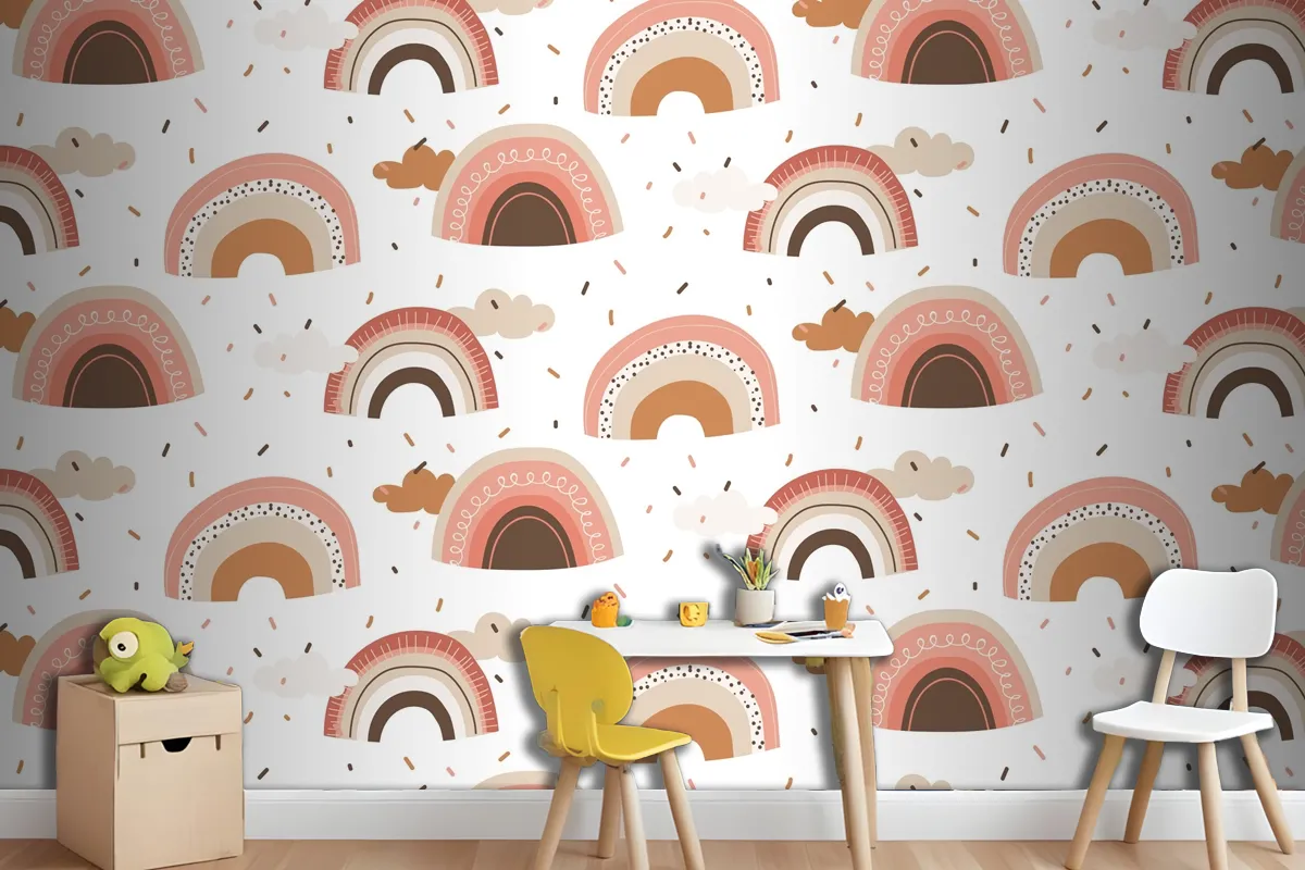 Hand Drawn Rainbow Pattern Design Wallpaper Mural