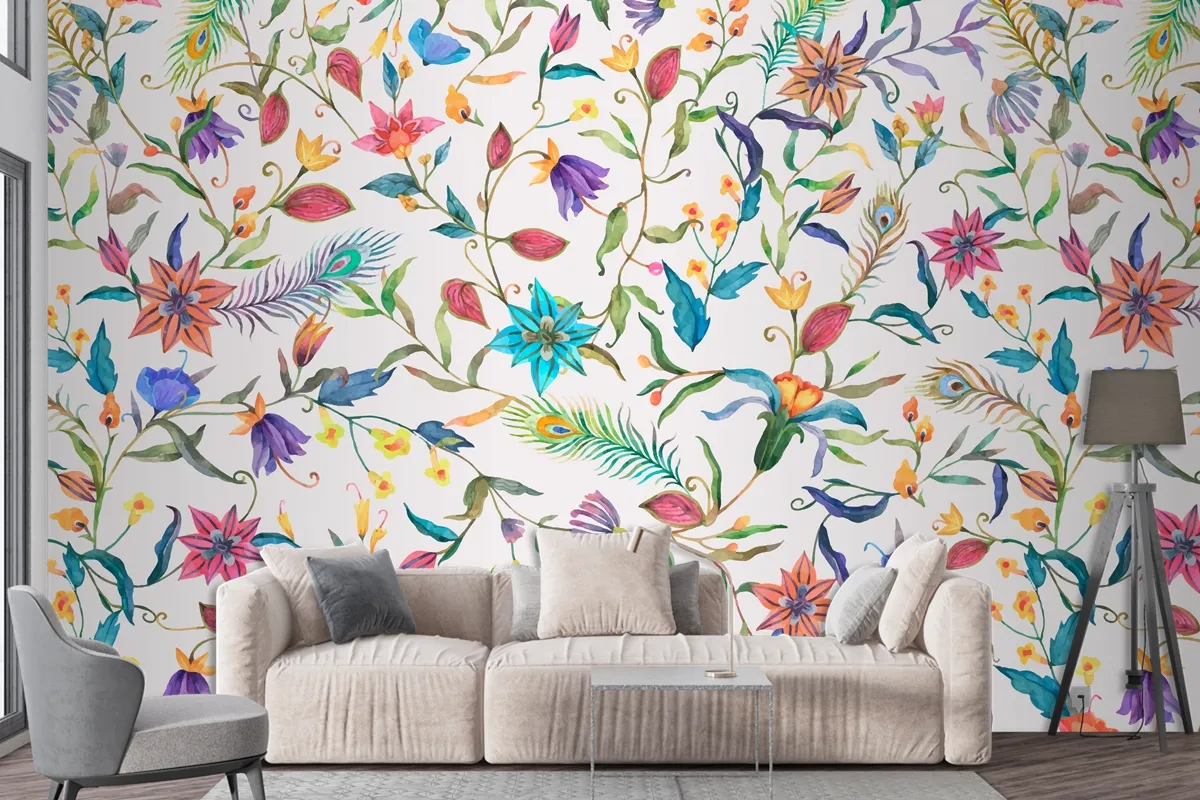 Background Of Floral Pattern Wallpaper Mural