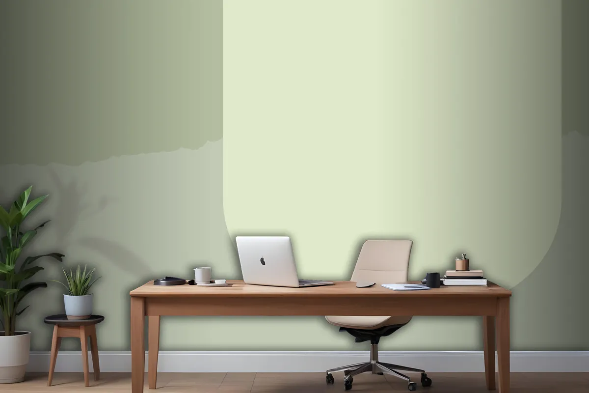 Green Background With Shape Frame Wallpaper Mural