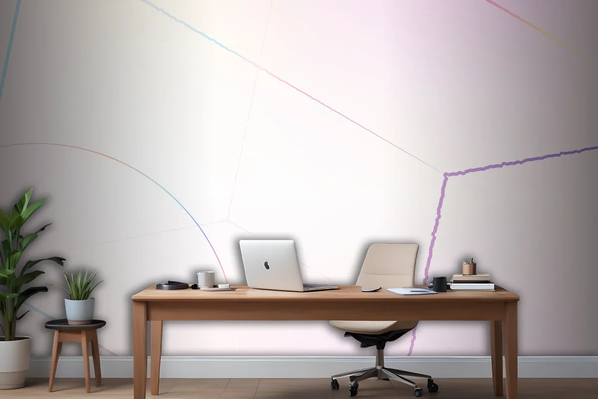 Pink Geometric Hexagonal Prism Wallpaper Mural