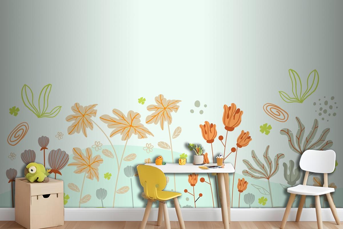 Beauiful And Creative Floral Wallpaper Mural