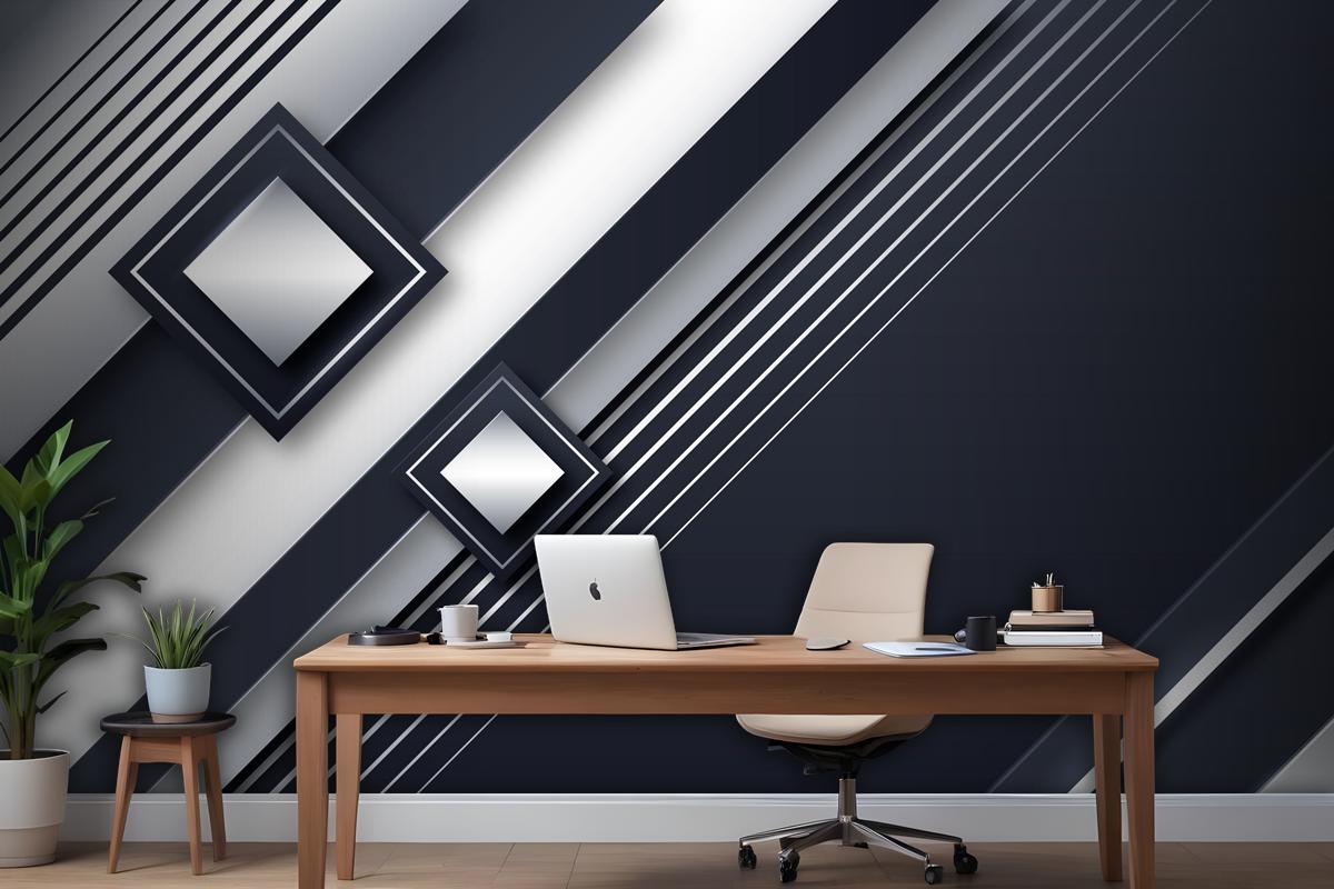 Gradient Silver Background Office Wallpaper Mural