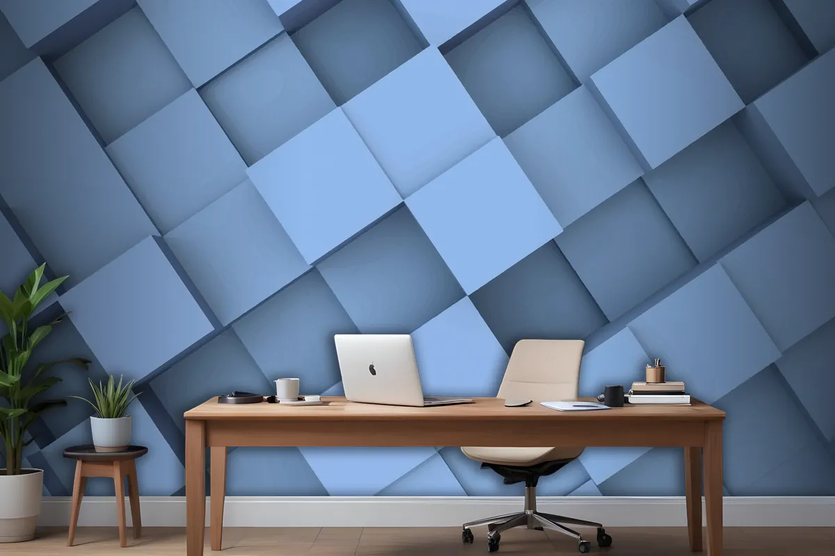 Realistic 3D Geometric Background Wallpaper Mural