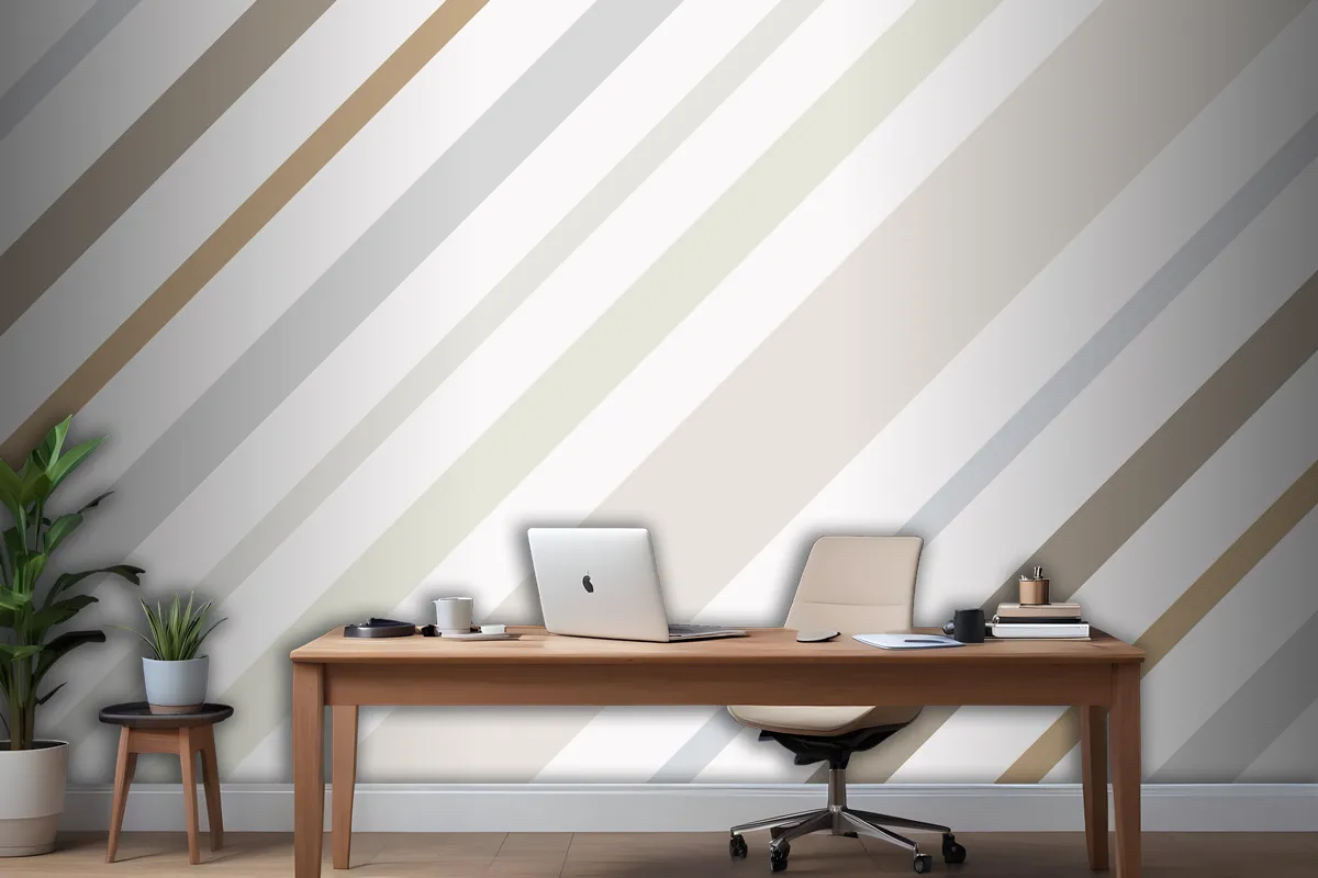 Cream Background Striped Pattern In Beige Aesthetic Design Wallpaper Mural