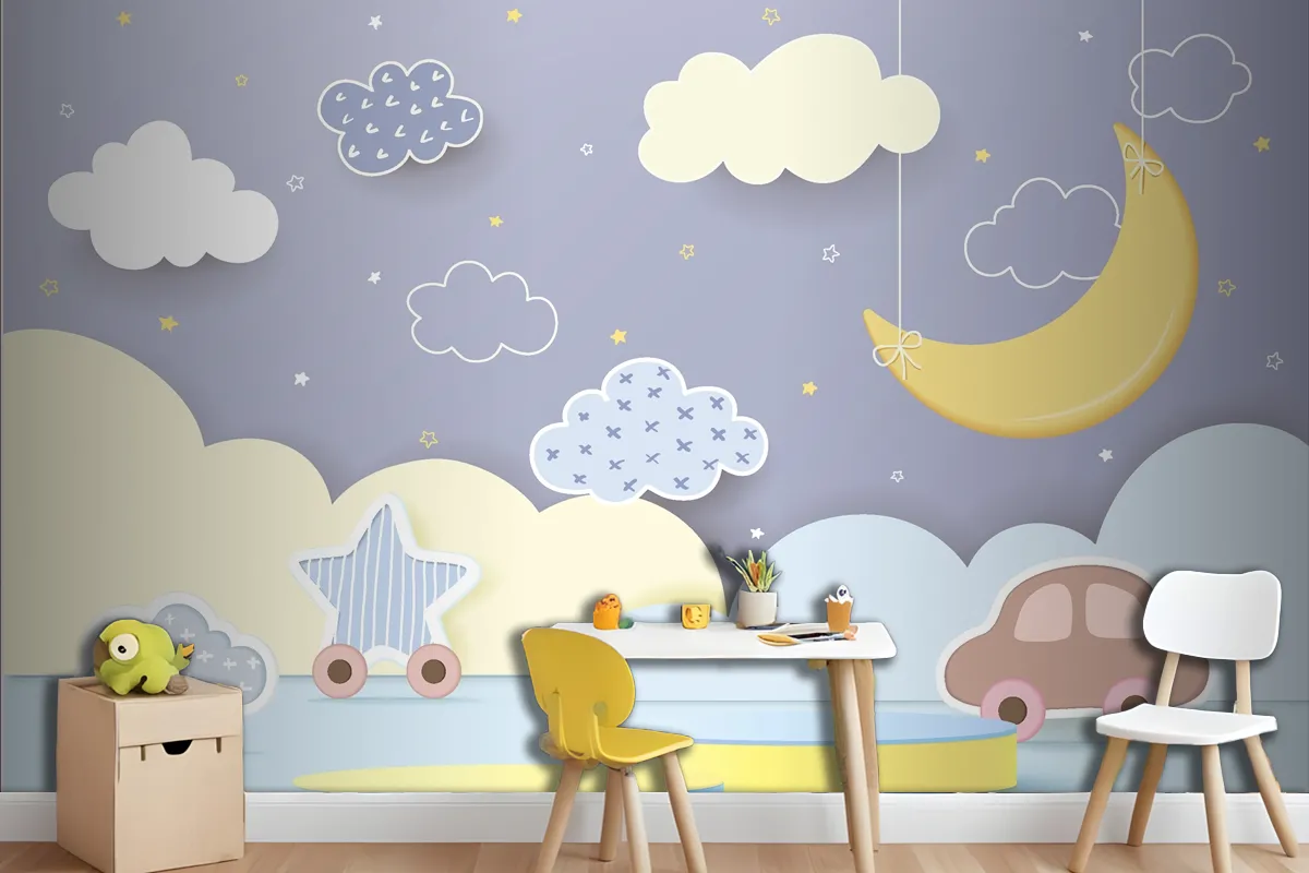 Kids Colorful Podium Product Display Wallpaper Mural