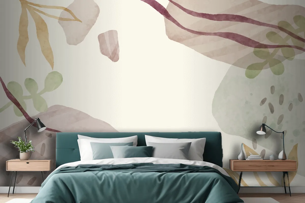 Watercolor Abstract Doodle Background Wallpaper Mural