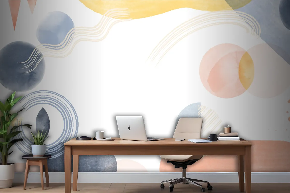 Watercolor Geometric Background Wallpaper Mural