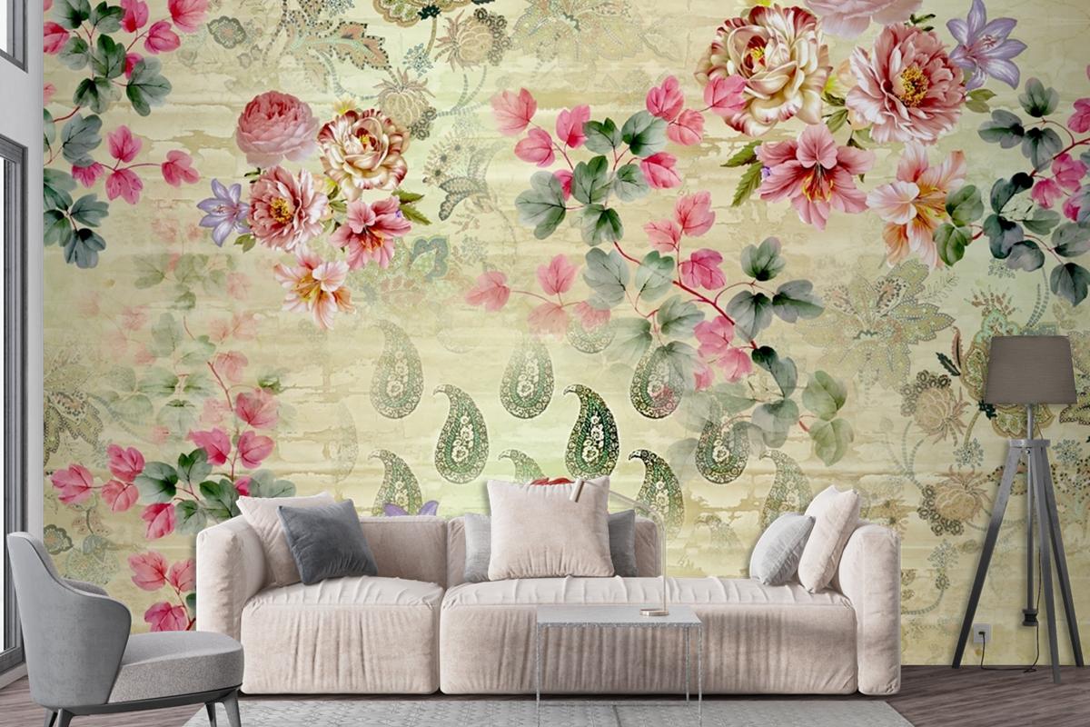 Beautiful Floral Pattern Wallpaper Mural