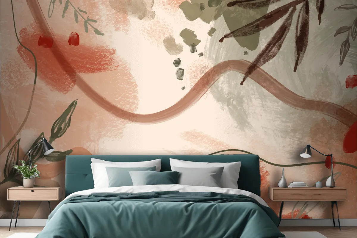 Watercolor Terracotta Pattern Design Wallpaper Mural