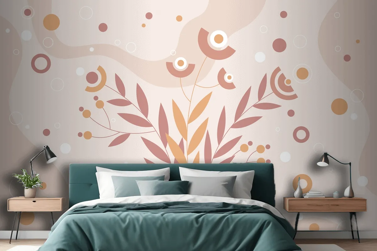 Hand Drawn Terracotta Background Wallpaper Mural