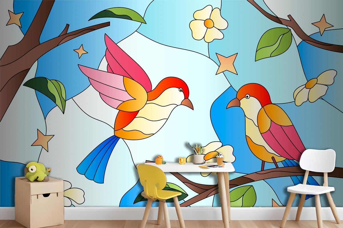 Gradient Stained Glass Background Wallpaper Mural