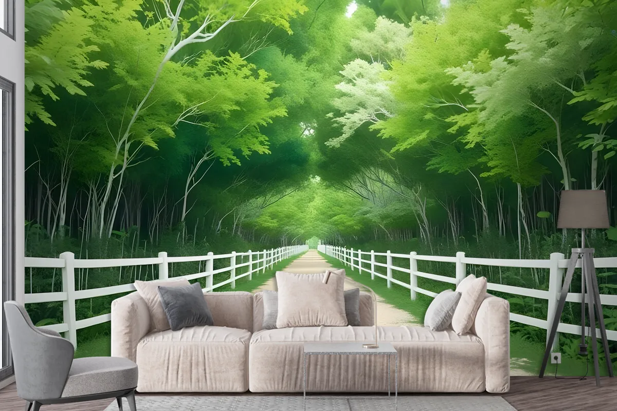 3D Look Photo Forest Landscape Wallpaper Mural