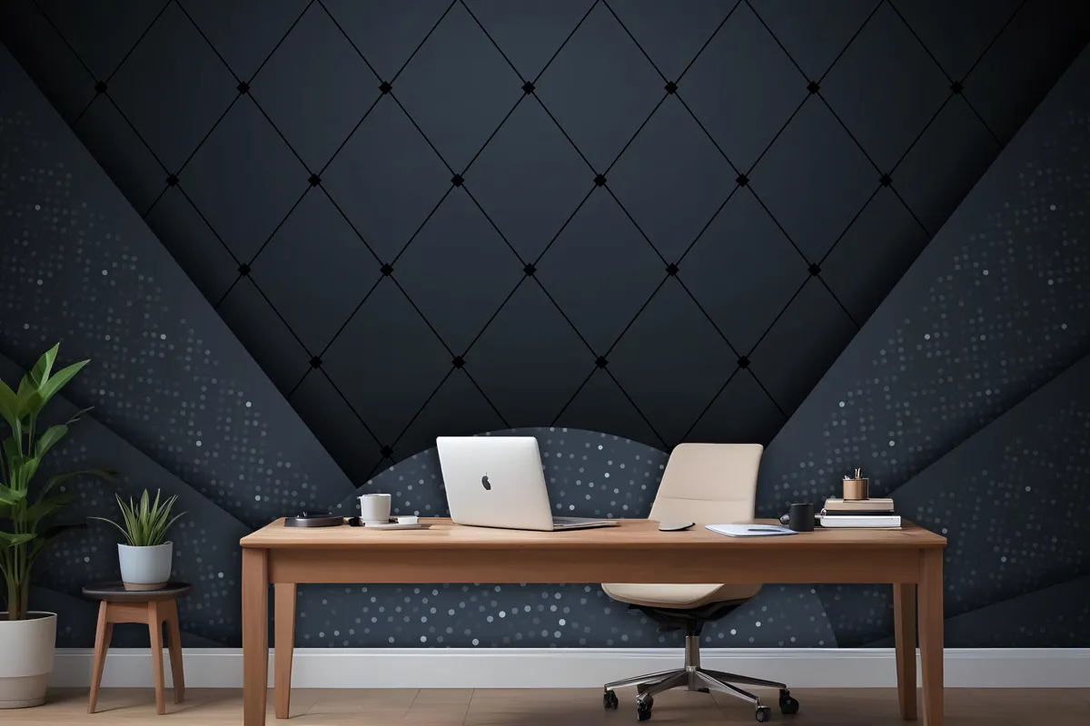 Abstract 3D Background With Black Paper Layers Graphic Design Element Wallpaper Mural