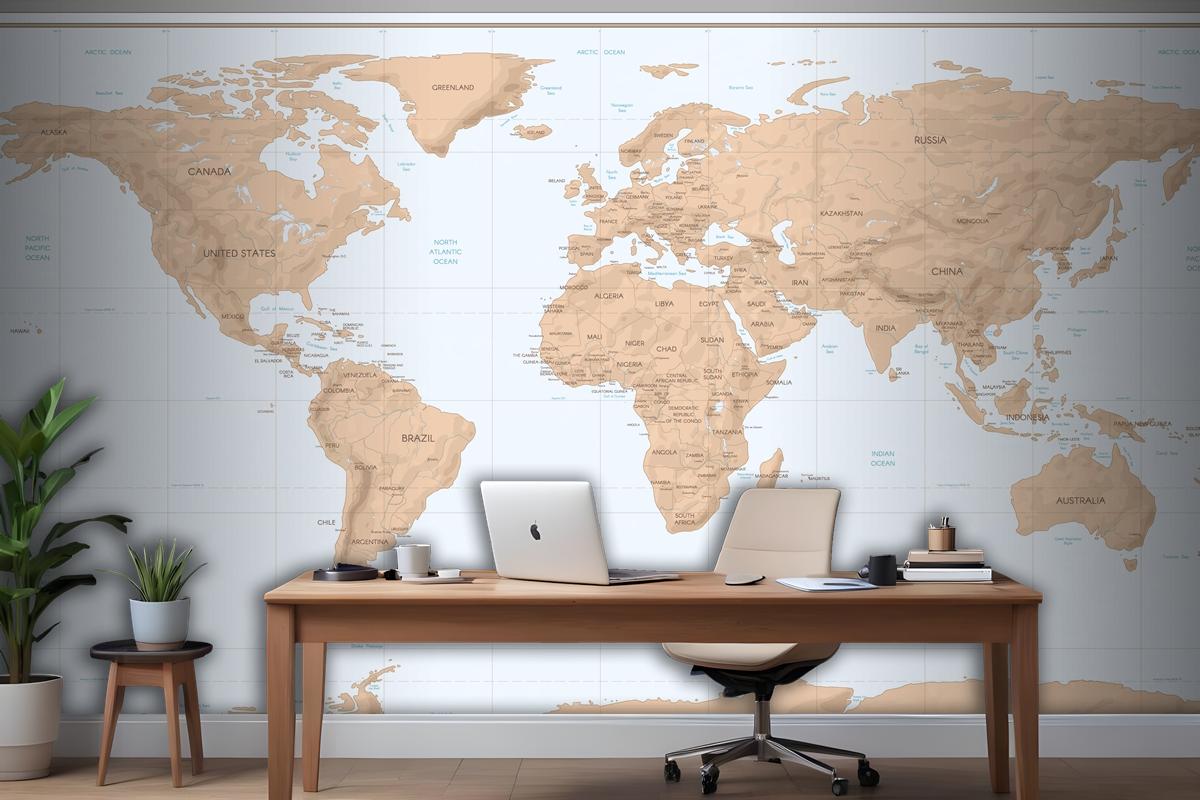 Vintage World Map Wallpaper Mural