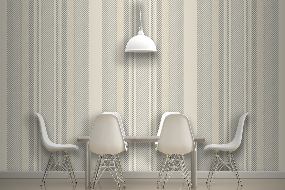 Trendy Striped Vintage Wallpaper Mural