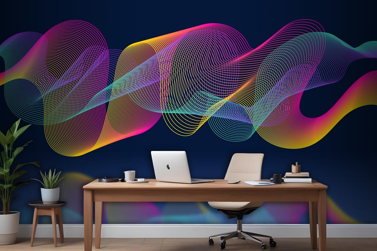 Colorful Equalizer Wave Wallpaper Mural 