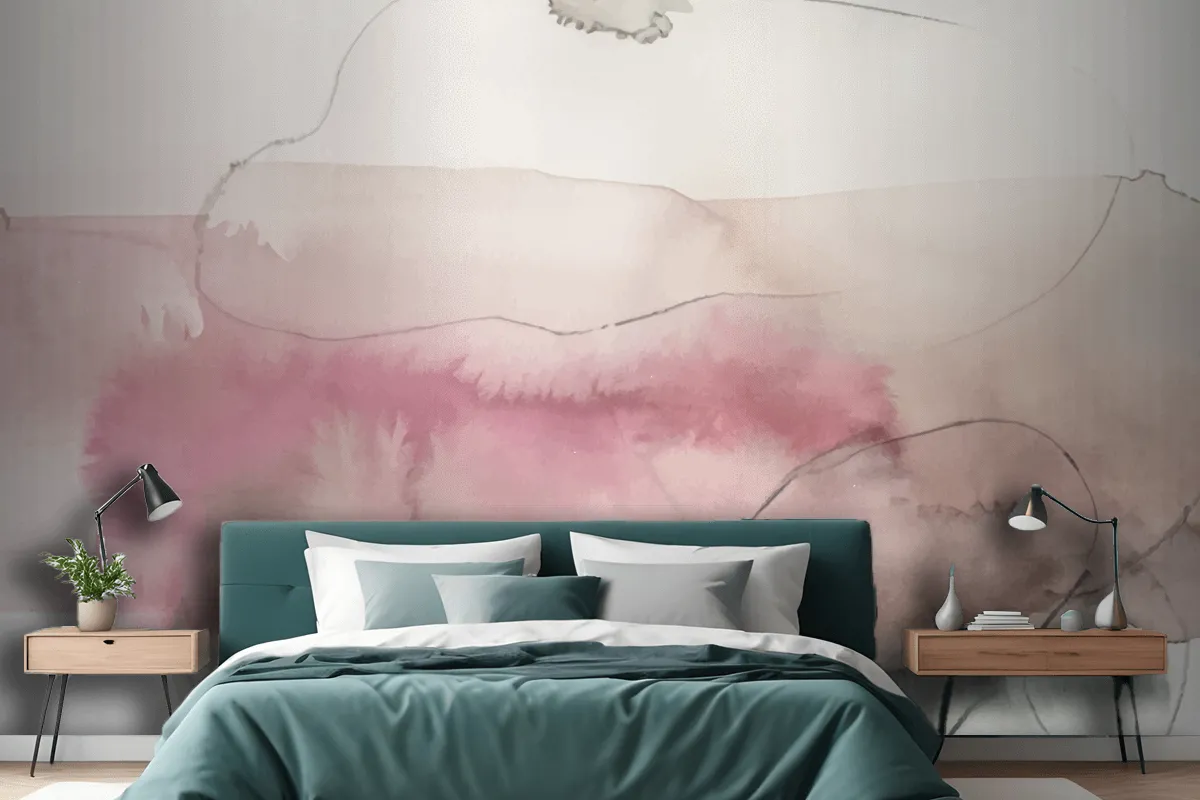 Soft Watercolor Splash Stain Background Wallpaper Mural