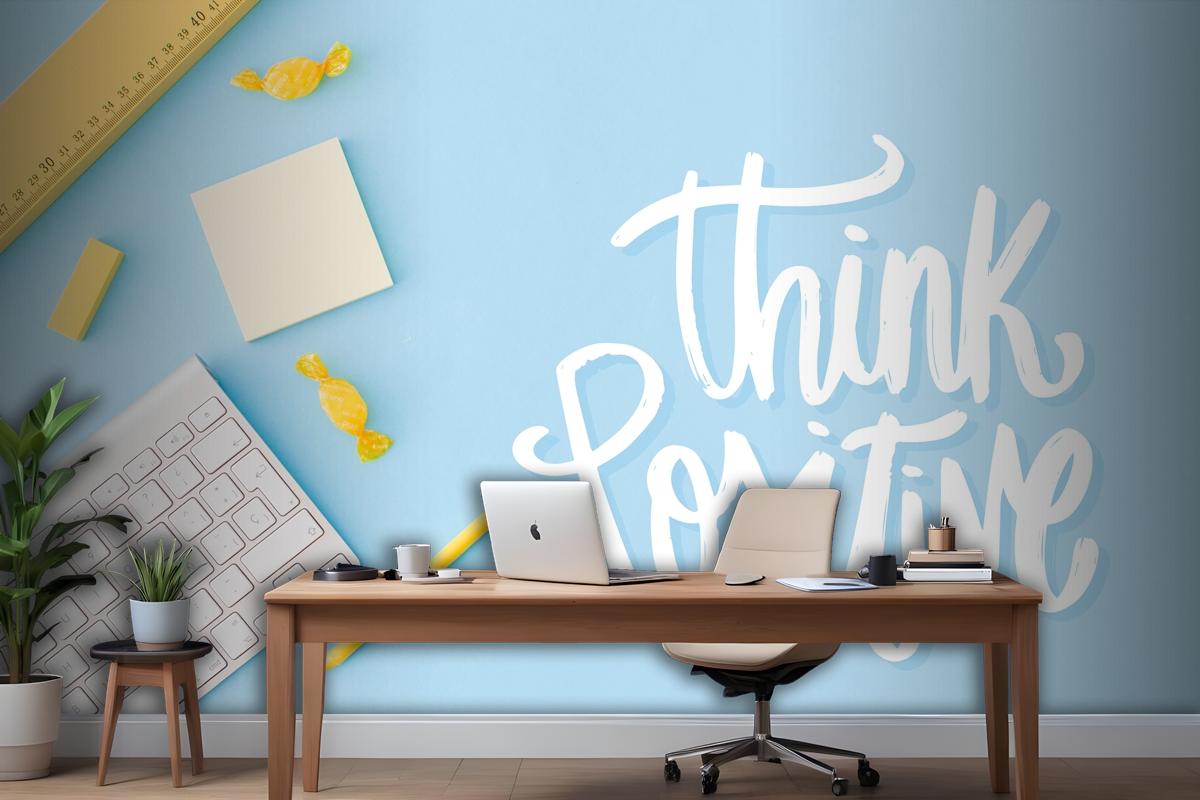 Lettering Style With Photo Wallpaper Mural