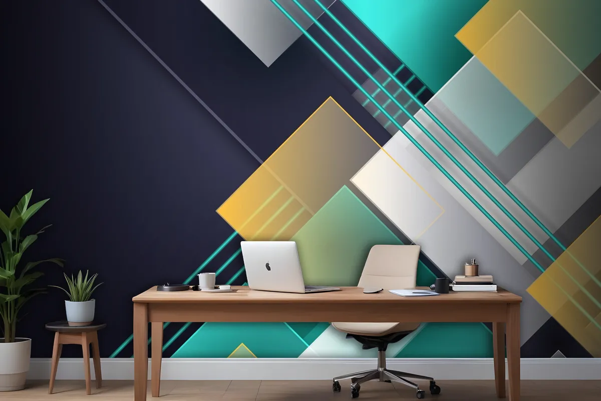 Overlapping Forms Background Wallpaper Mural