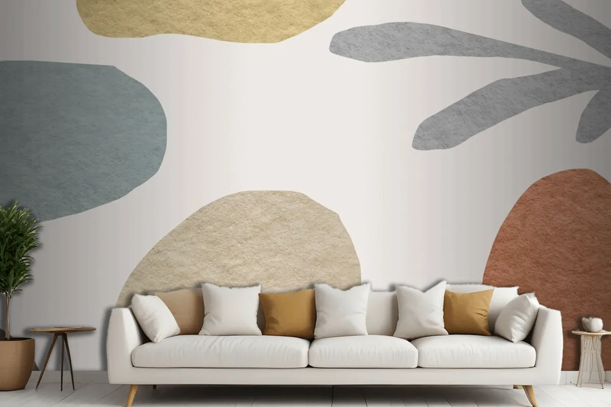 Abstract Pattern Earth Tone Design Living Room Wallpaper Mural