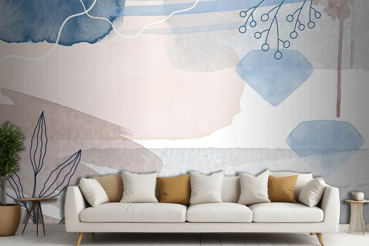 Abstract Watercolor Background Living Room Wallpaper Mural