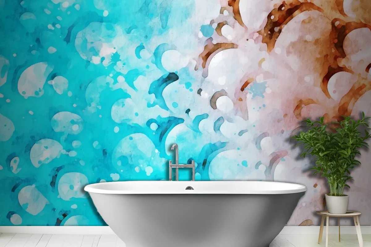 Abstract Watercolor Brush Stroke Artwork Wallpaper Mural