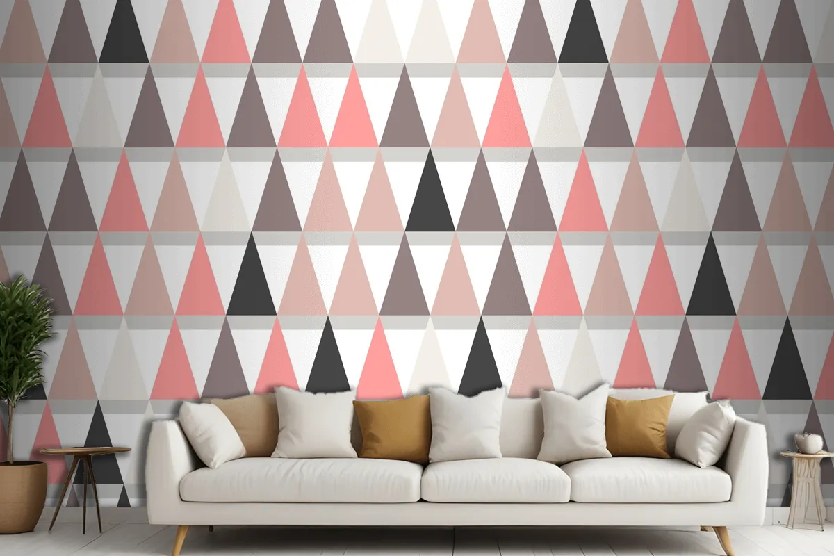 Flat Scandinavian Design Pattern Living Room Wallpaper Mural