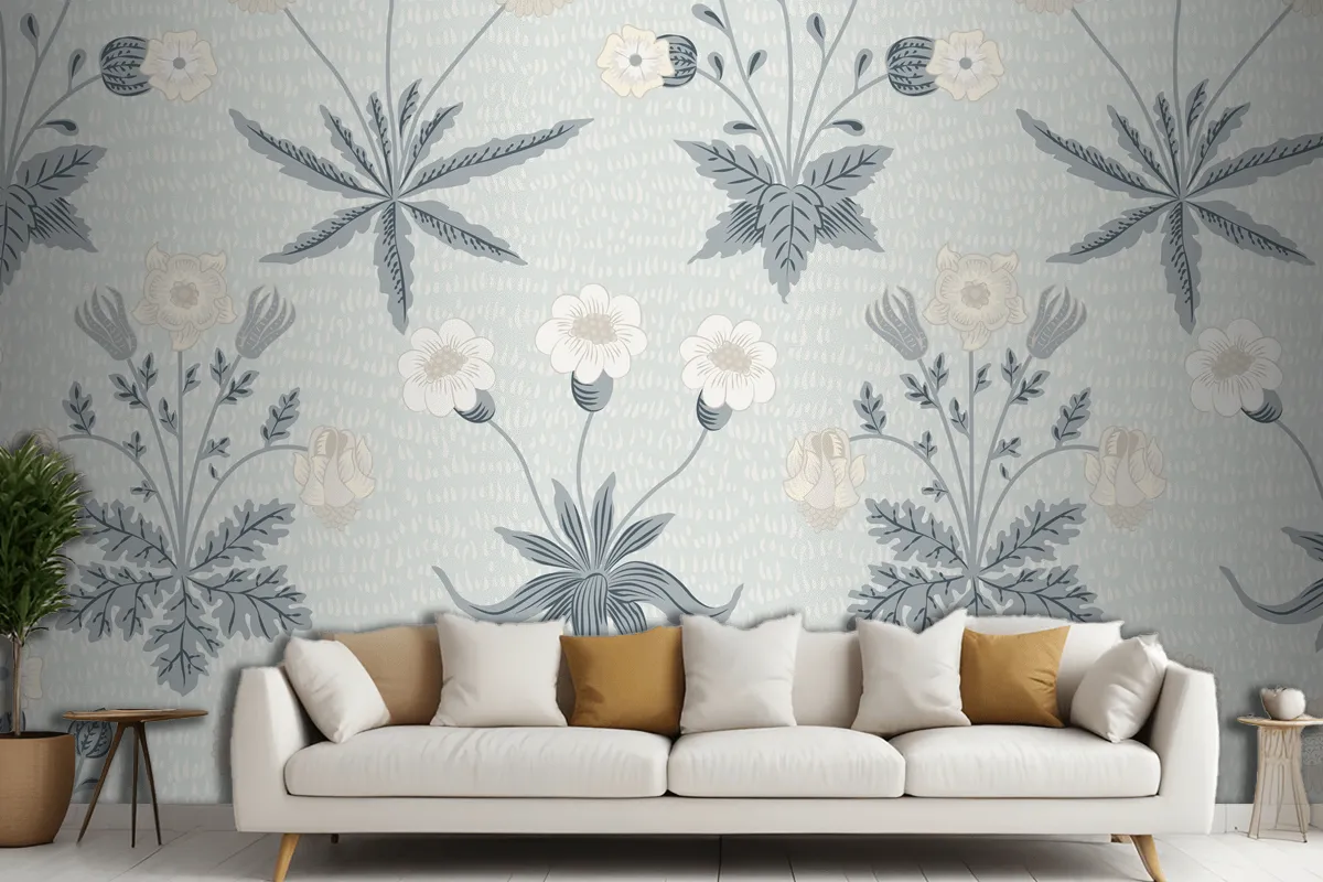 Floral Pattern Design Living Room Wallpaper Mural