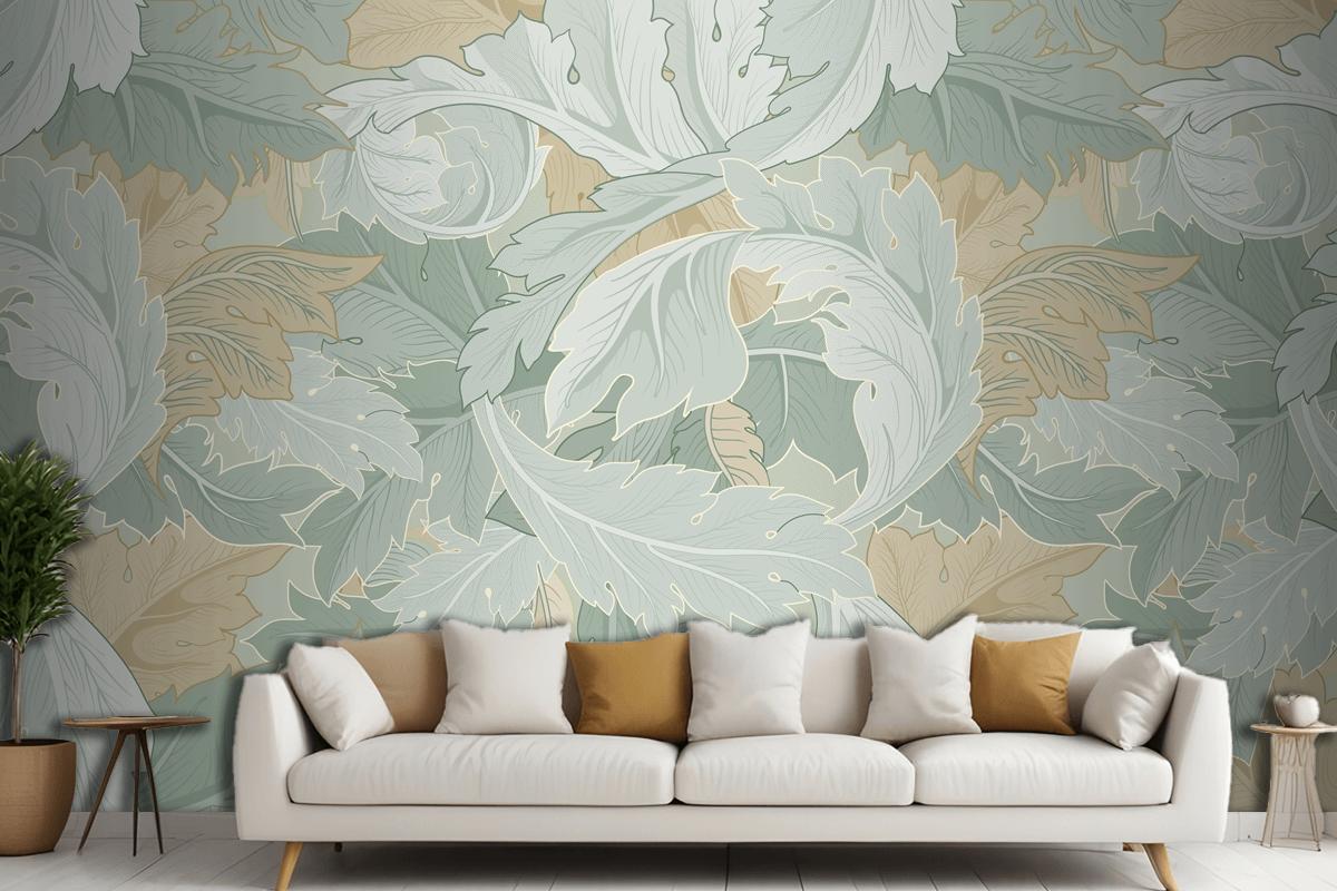 Flower Pattern Living Room Wallpaper Mural