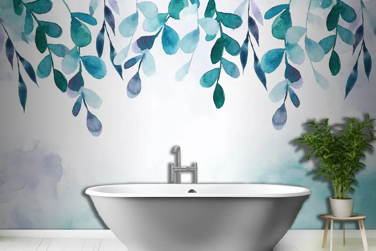 Hand Painted Watercolor Nature Background Wallpaper Mural