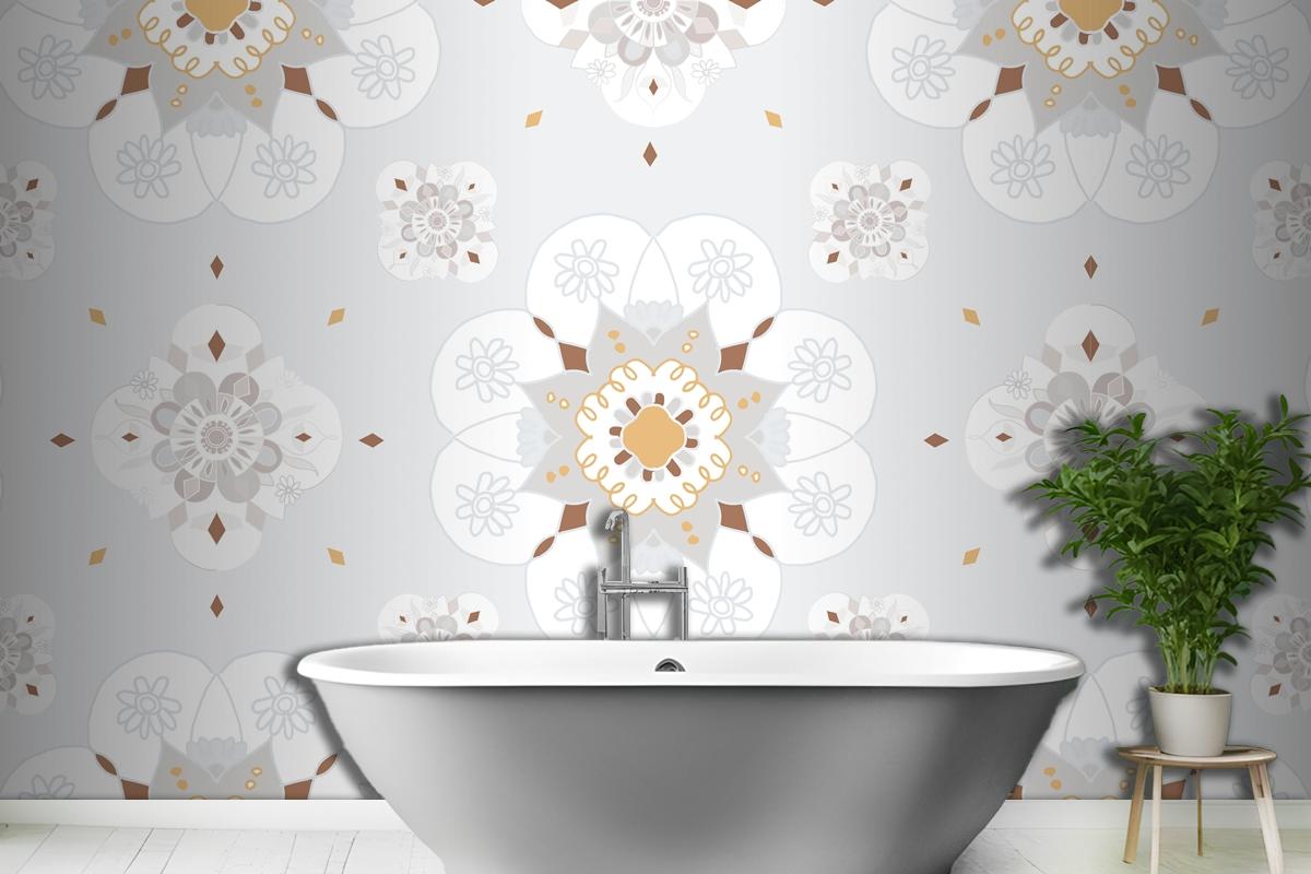 Oriental Mandala Floral Pattern Wallpaper Mural