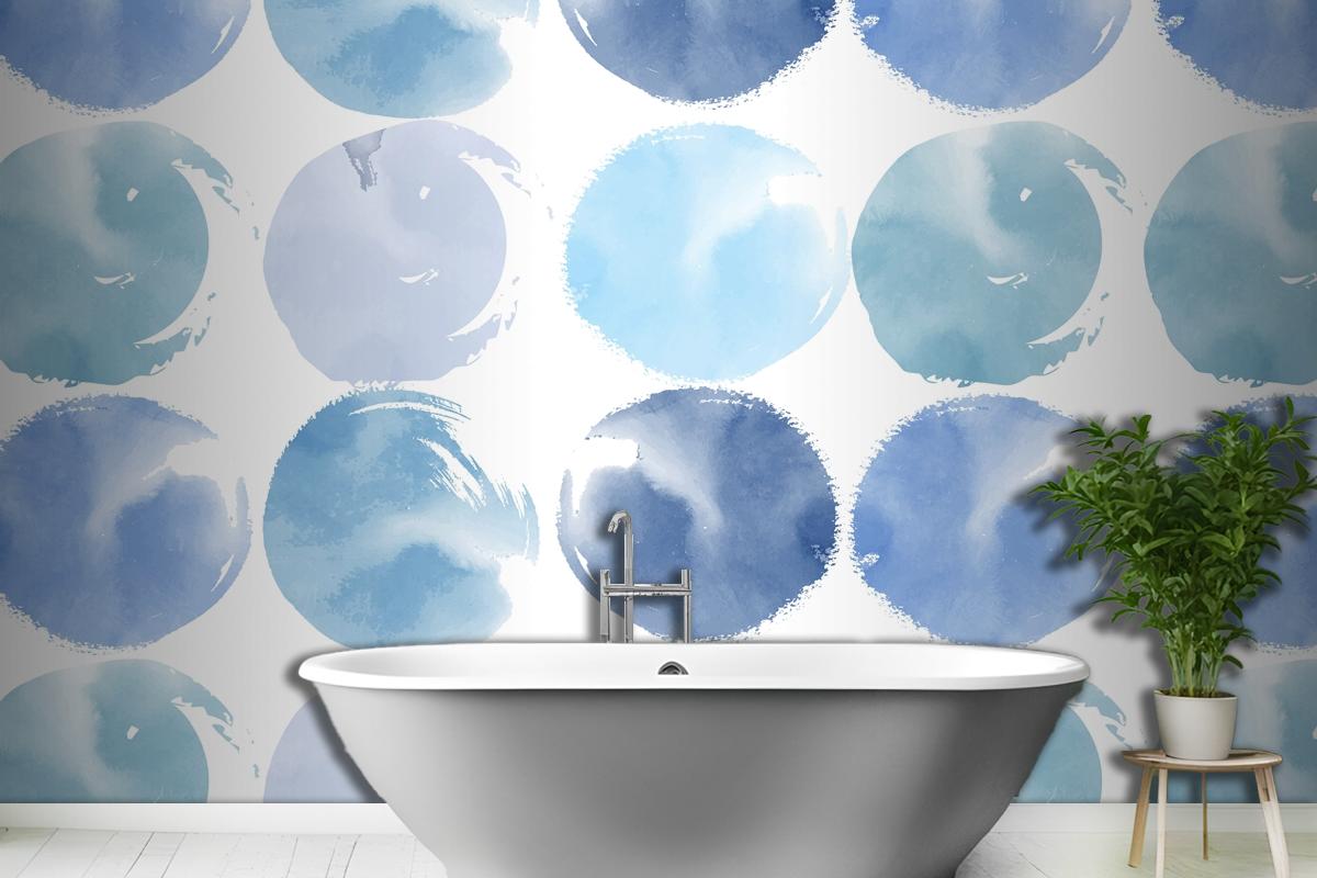 Pastel Blue Watercolor Wallpaper Mural