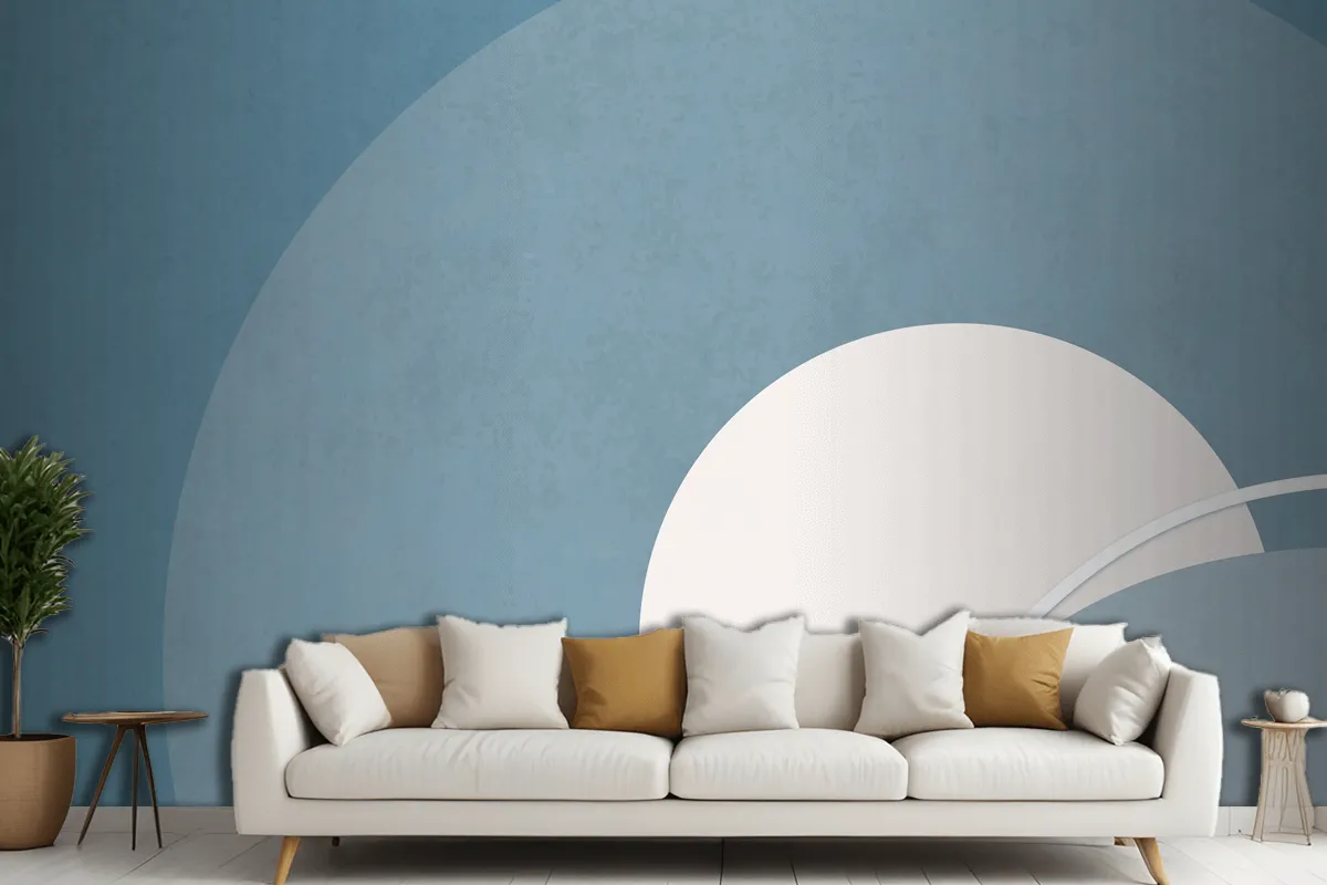 Retro Color Moon Landscape Minimalist Vintage Poster Style Living Room Wallpaper Mural