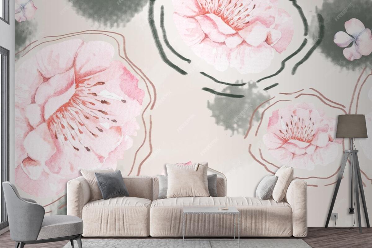 Rose Seamless Pattern With Watercolor For Fabric Living Room Wallpaper Mural