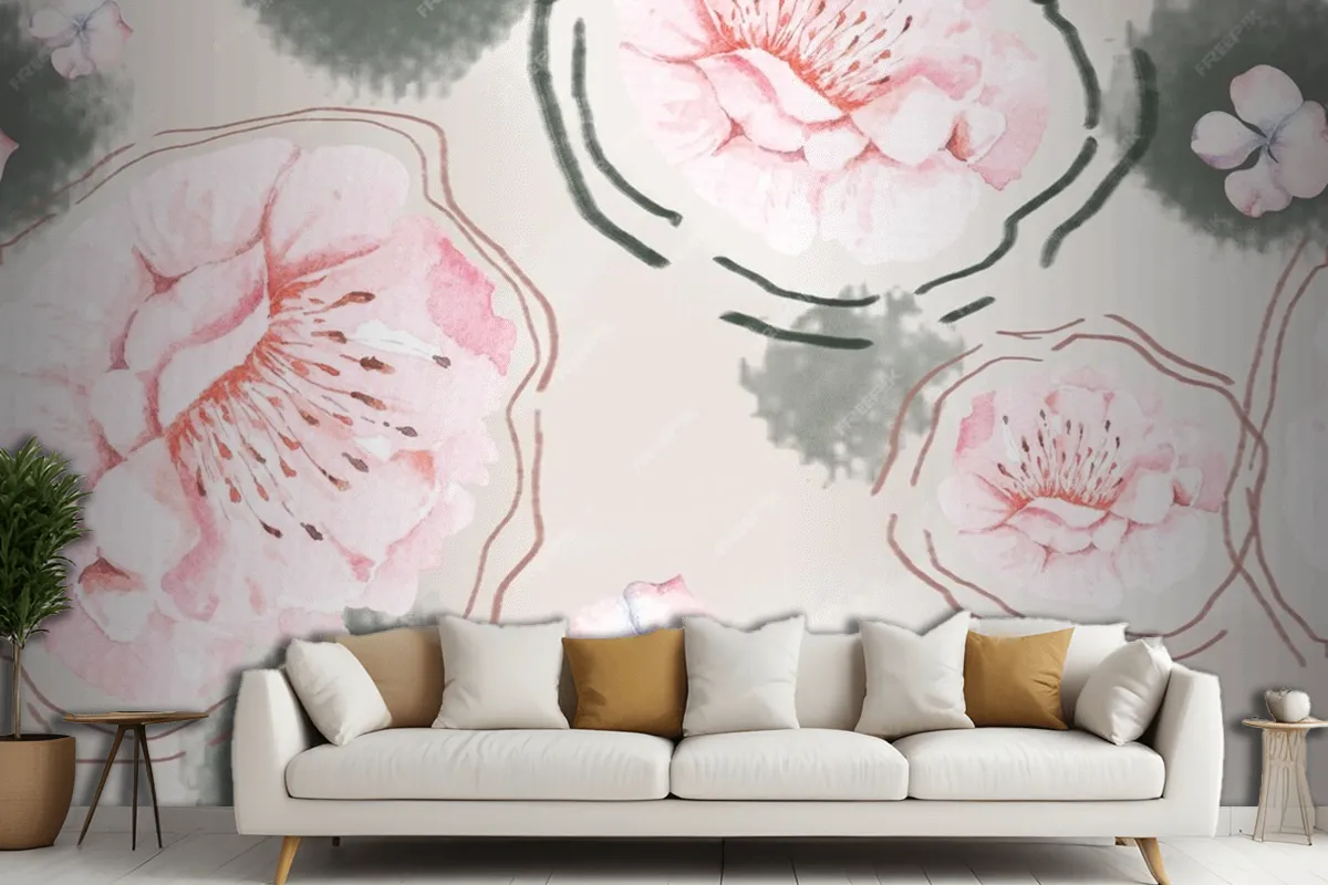 Rose Seamless Pattern With Watercolor For Fabric Living Room Wallpaper Mural