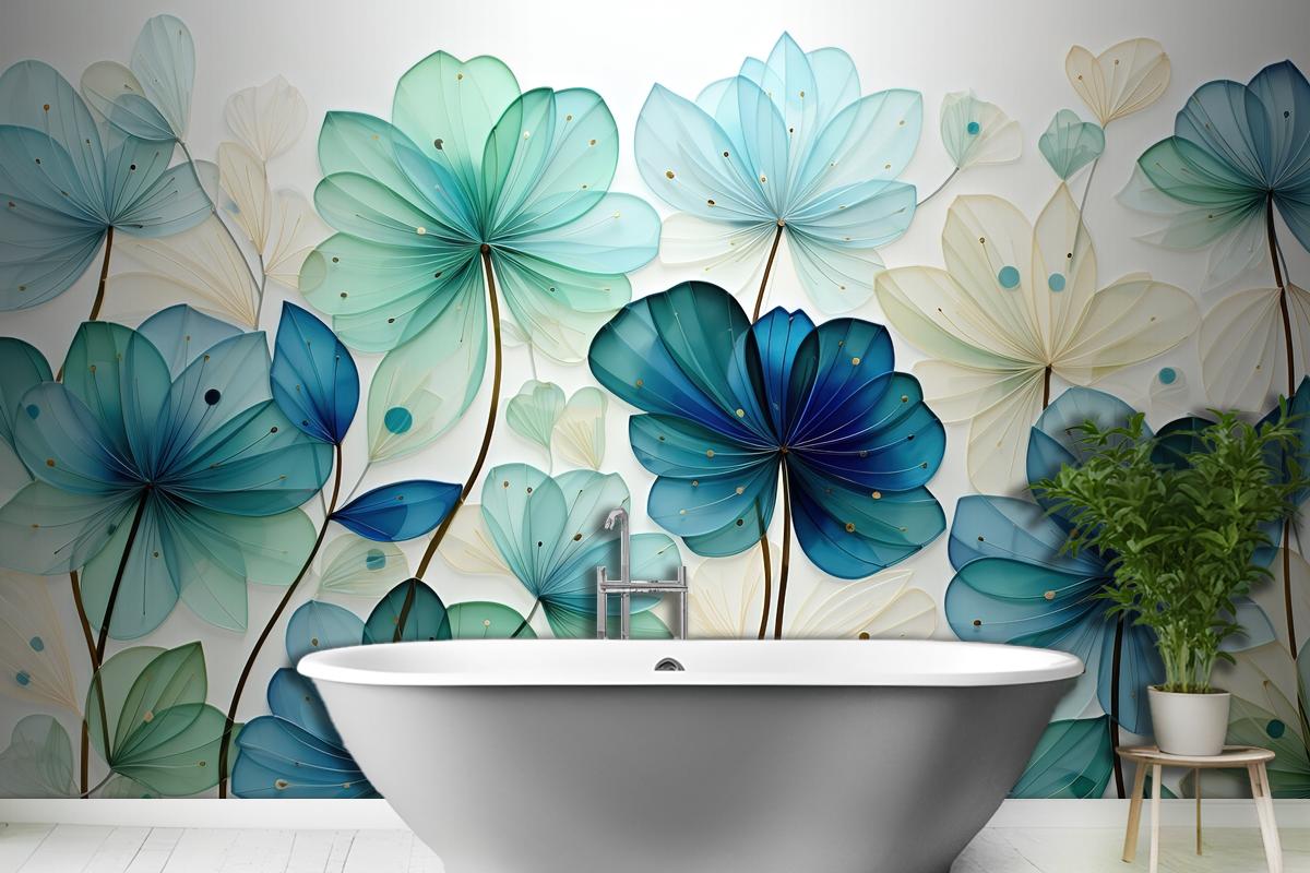 Seamless Floral Pattern Colorful Flower Pattern Watercolor Wallpaper Mural