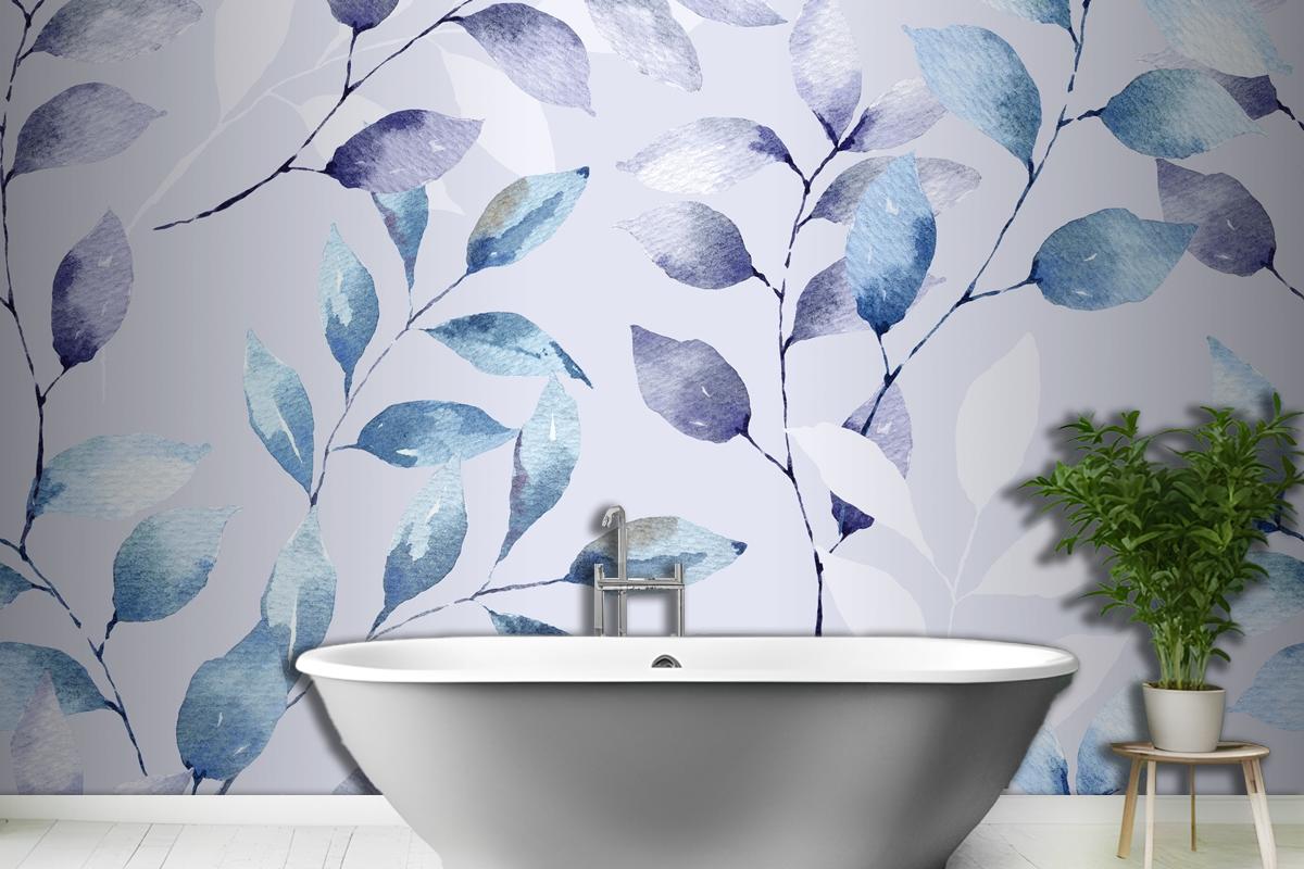 Seamless Pattern Of Leaf Abstract Wallpaper Mural