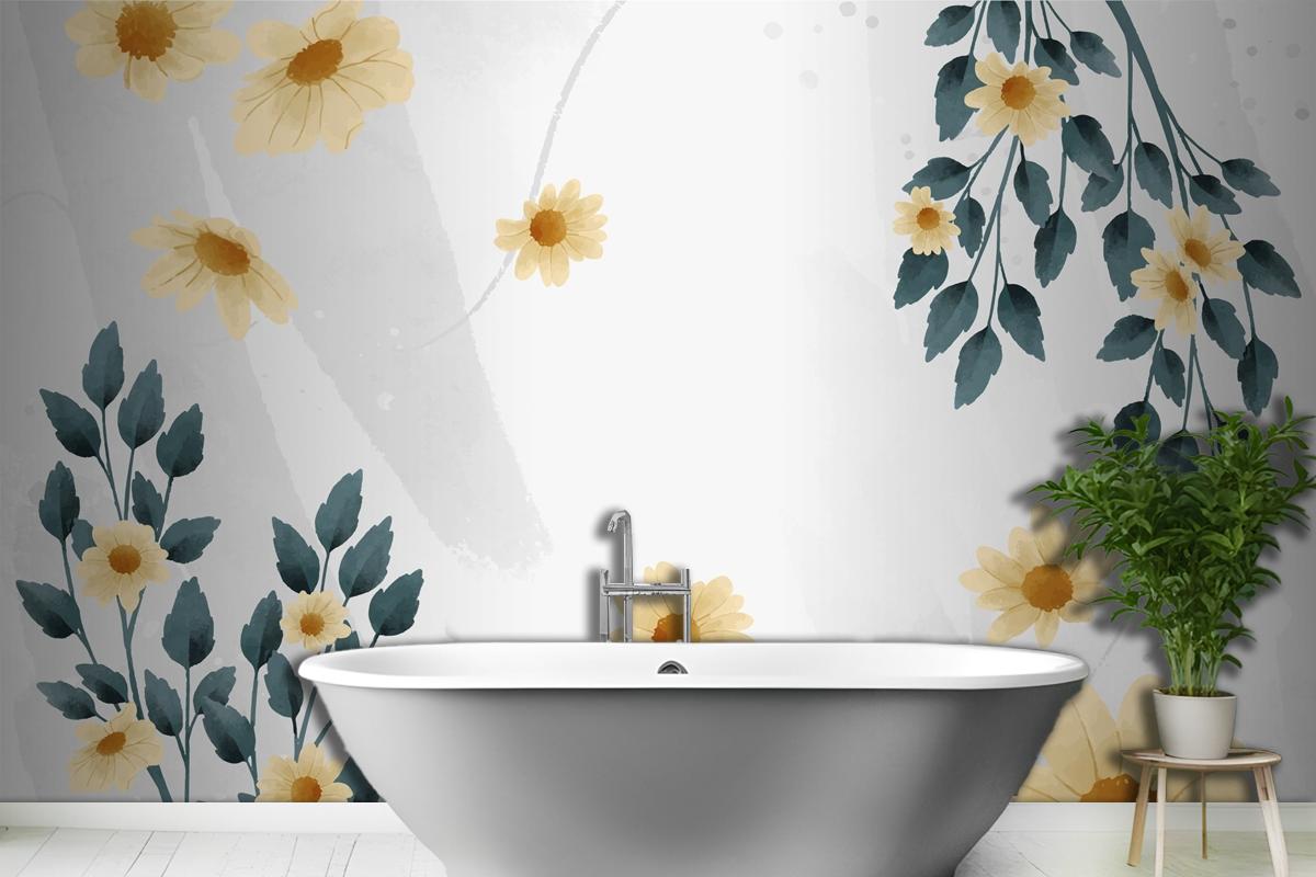 Watercolor Floral Background Design Wallpaper Mural