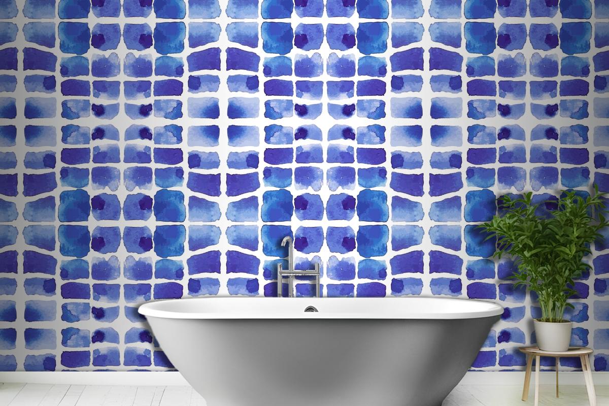 Watercolor Shibori Pattern Fabric Wallpaper Mural