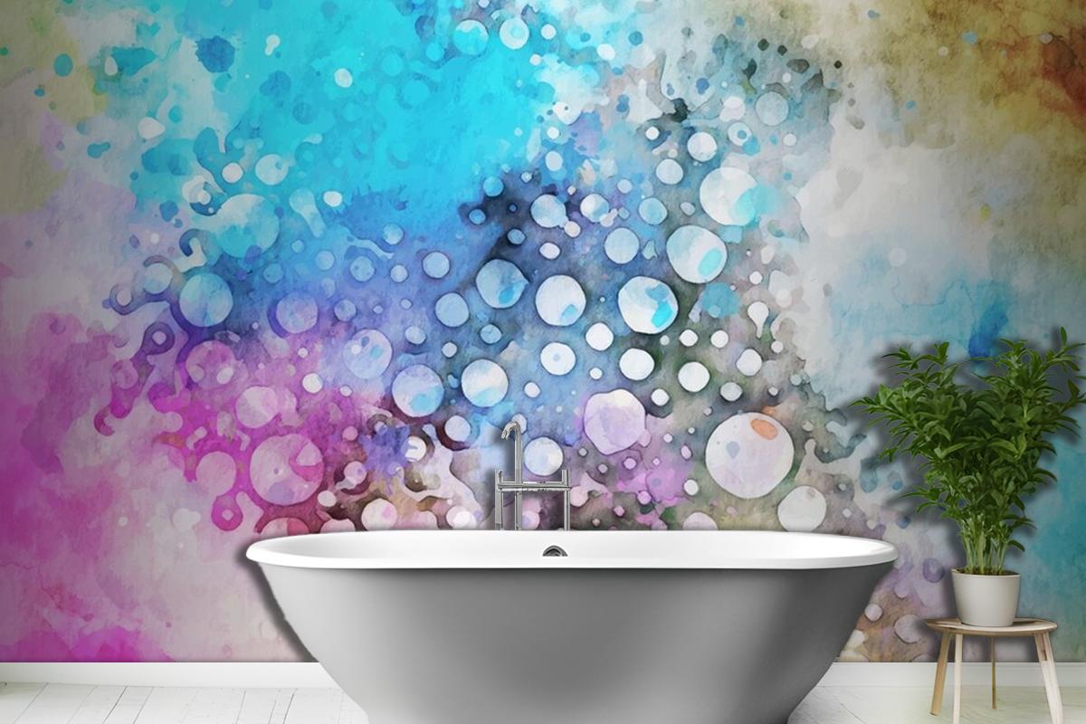 Watercolor With Colorful Texture Wallpaper Mural