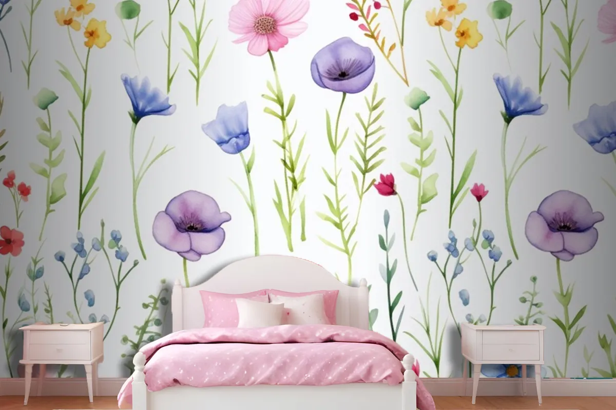 A Floral Wallpaper By Person Wallpaper Mural