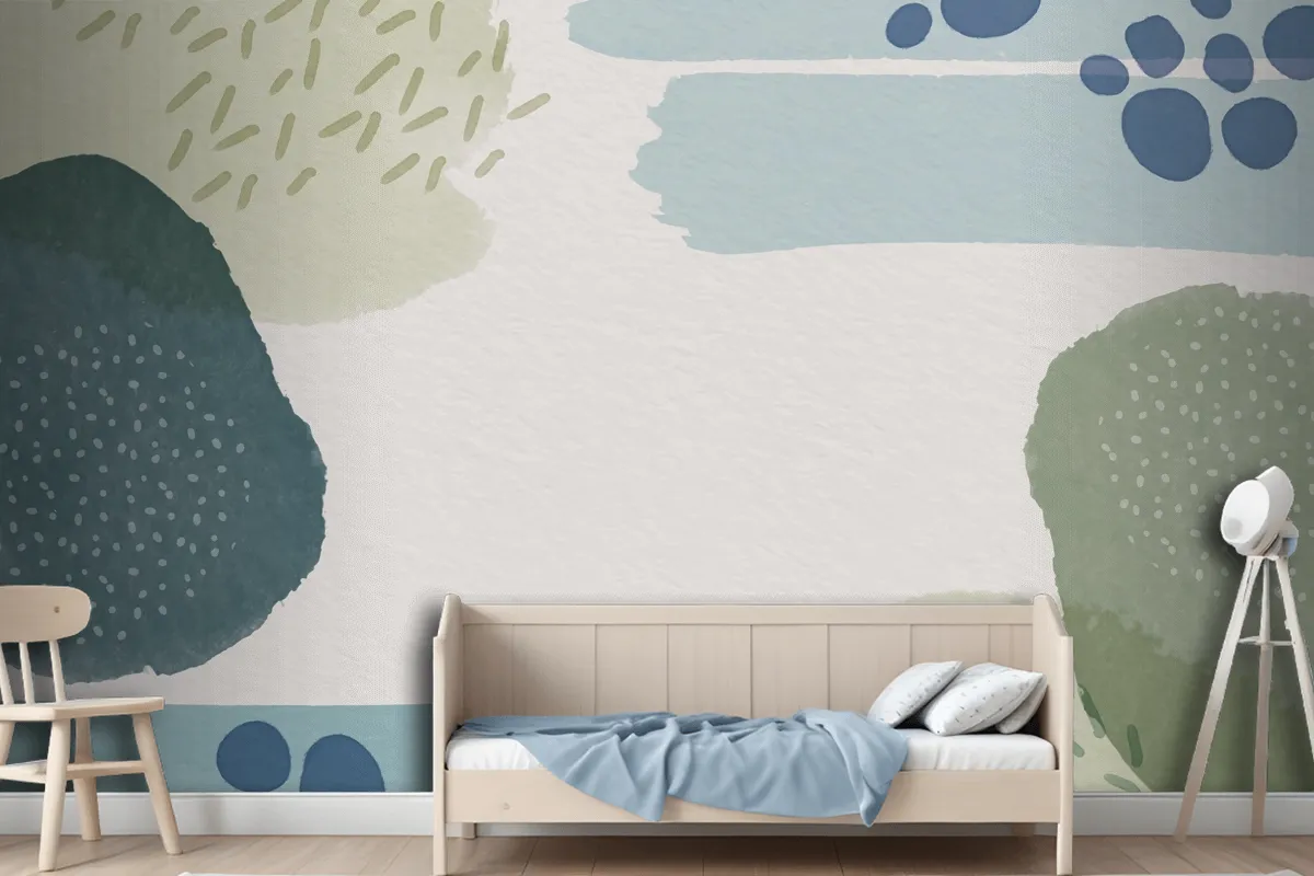 Abstract Background With Watercolor Shapes And Empty Space Wallpaper Mural