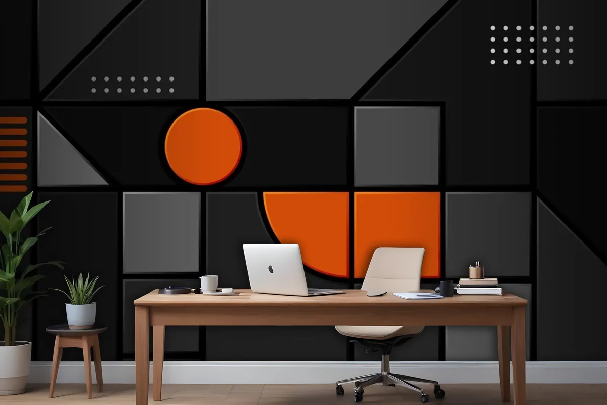 Abstract Dark Cubes Futuristic Design Wallpaper Mural 