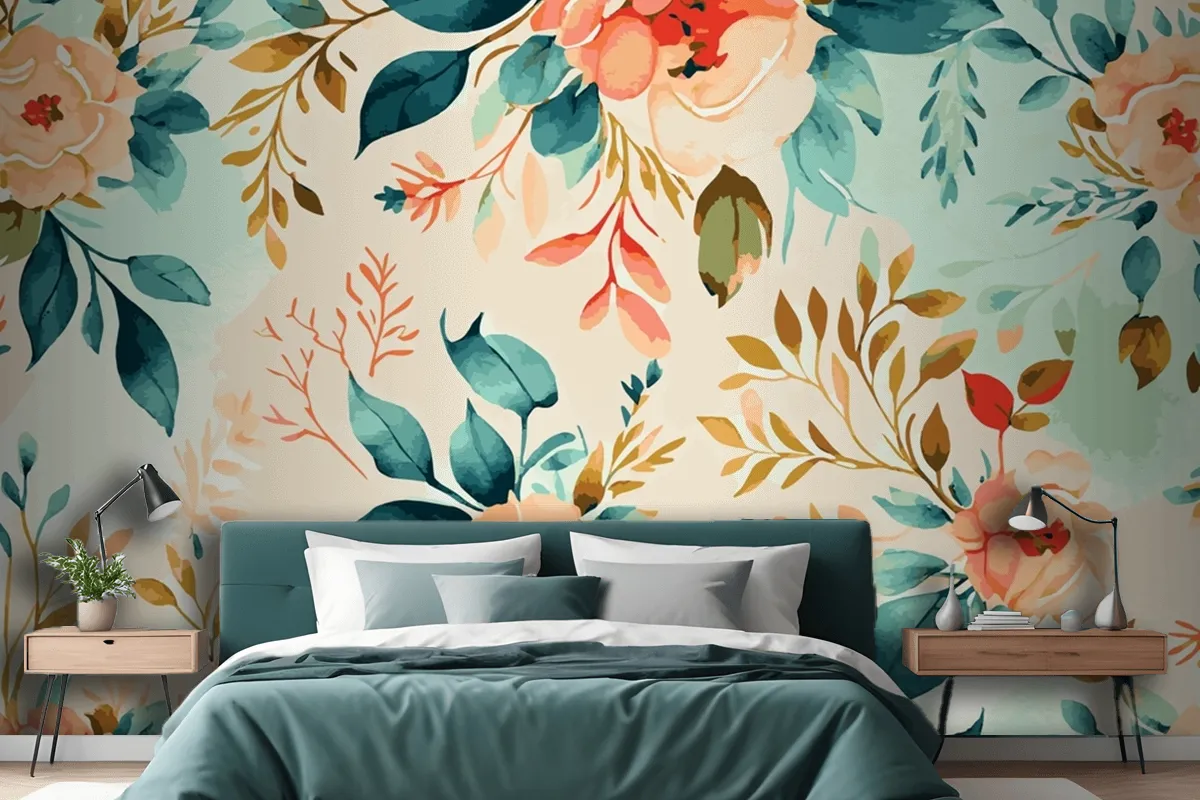 Abstract Floral Art Background Wallpaper Mural