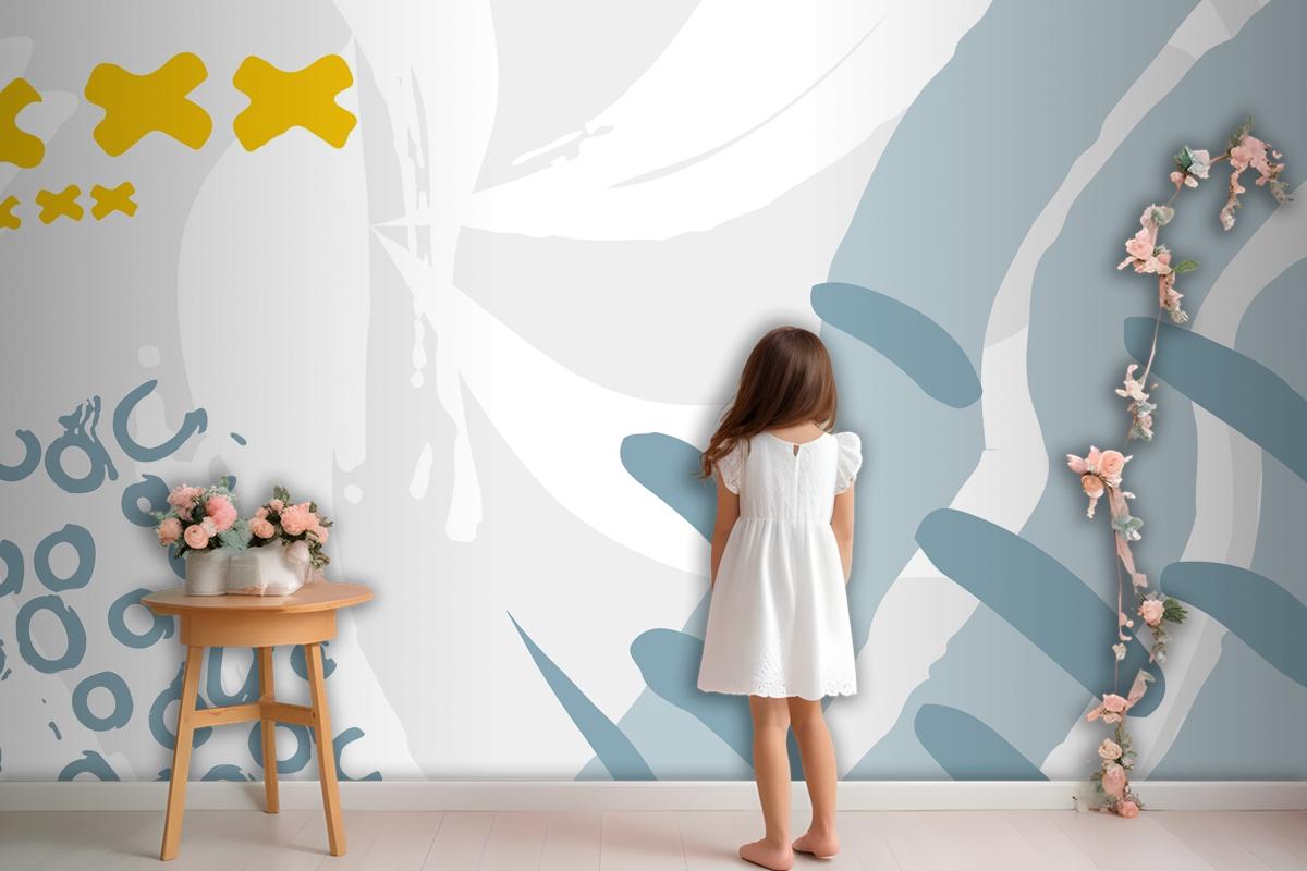 Abstract Shape With Colorful Design Color Splash Wallpaper Mural