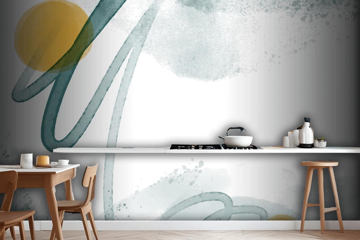 Abstract Watercolor Background Kitchen Wallpaper Mural