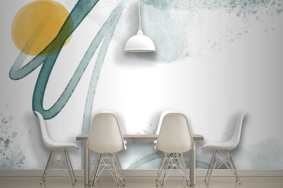 Abstract Watercolor Background Dining Room Wallpaper Mural